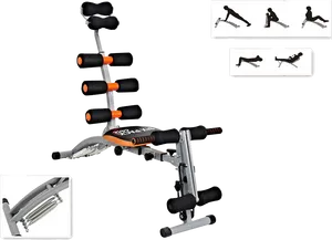 Multi Function Workout Bench Equipment PNG Image