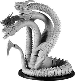 Multi Headed Hydra Sculpture PNG Image