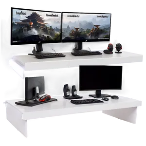 Multi-monitor Gaming Desk Png Pjl28 PNG Image