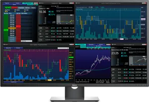 Multi Screen Stock Trading Setup PNG Image