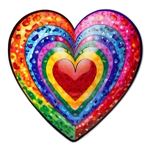 Multicolor Heart Shape Png Wde PNG Image