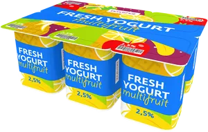 Multifruit Yogurt Pack3 D Rendering PNG Image