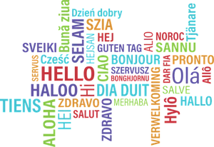 Multilingual_ Greetings_ Collage PNG Image