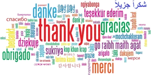 Multilingual Thank You Word Cloud PNG Image