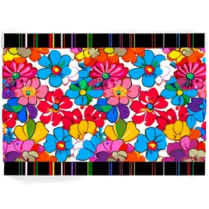 Murakami Flower Fabric Pattern Png Vao PNG Image