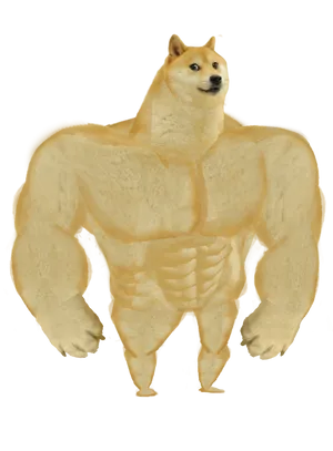 Muscled Doge Meme PNG Image