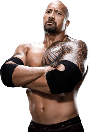 Muscled_ Tattooed_ Entertainer_ Portrait PNG