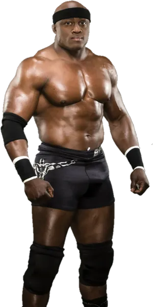 Muscled_ Wrestler_ Posing PNG Image