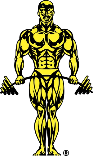 Muscular Figure Gym Logo PNG Image