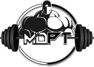 Muscular Figure Weightlifting Logo PNG Image