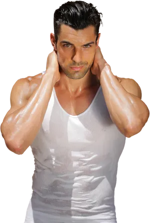 Muscular Manin Tank Top PNG Image