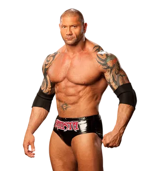 Muscular Wrestler Batista Pose PNG Image