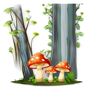 Mushroom Family Cartoon Png Wxm12 PNG Image