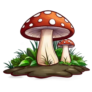 Mushroom Forest Cartoon Png Eqf PNG Image