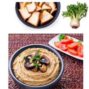 Mushroom Garlic Hummus PNG 06252024 PNG