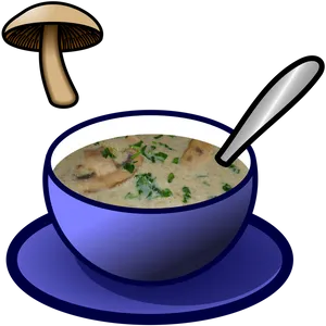 Mushroom Soup Illustration PNG Image