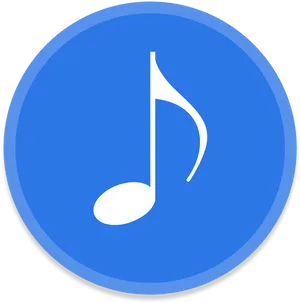 Music Note Icon Blue Background PNG Image