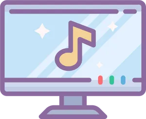 Music Note Iconon Computer Screen PNG Image