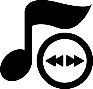 Music Note Rewind Icon PNG Image