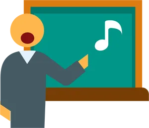 Music Teacher Blackboard Illustration PNG Image