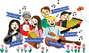 Musical Friends Illustration PNG Image