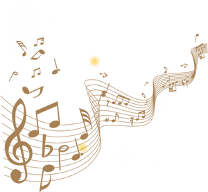 Musical Notes Floatingin Space PNG Image