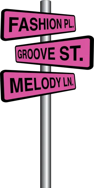 Musical Themed Street Signs PNG Image