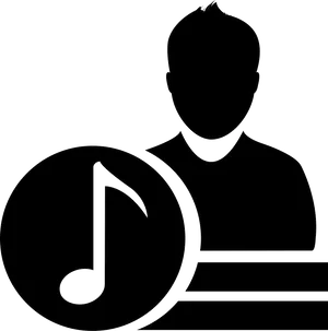 Musician Silhouettewith Note PNG Image