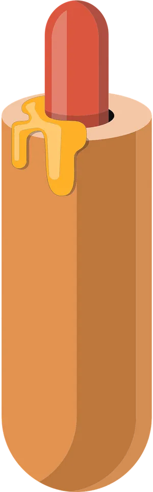 Mustard Spillon Hotdog Cartoon PNG Image