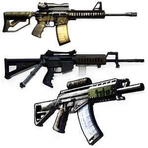 Mw2 Assault Rifle Collection Png Wnk PNG Image