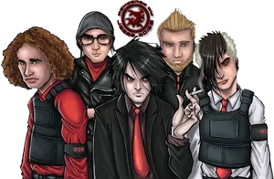 My Chemical Romance Animated Band Members PNG Image