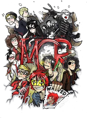 My Chemical Romance Animated Collage PNG Image