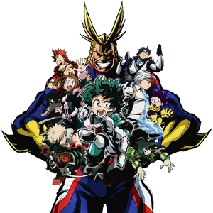 My Hero Academia Group Pose PNG Image