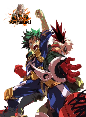 My Hero Academia Trio Action Pose PNG Image