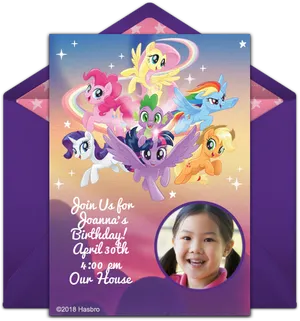 My Little Pony Birthday Invitation PNG Image