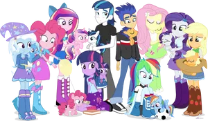 My Little Pony Equestria Girlsand Ponies PNG Image