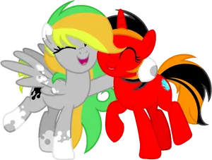 My Little Pony Friends Hugging PNG Image