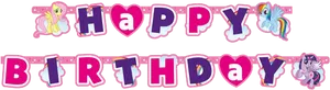 My Little Pony Happy Birthday Banner PNG Image