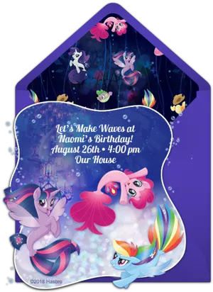 My Little Pony Naomi Birthday Invitation PNG Image