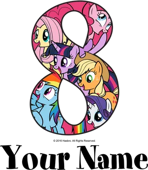 My Little Pony Number8 Personalized Birthday PNG Image