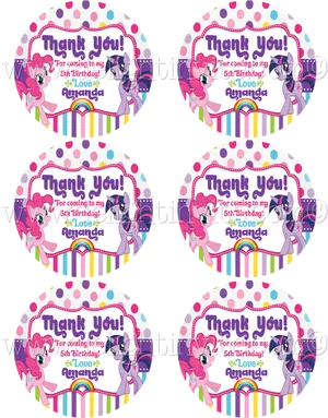 My Little Pony Thank You Tags PNG Image