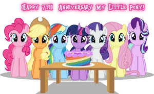 My Little Pony7th Anniversary Celebration PNG Image