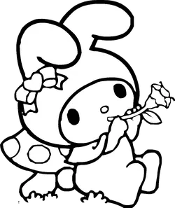 My Melody Coloring Outline PNG Image