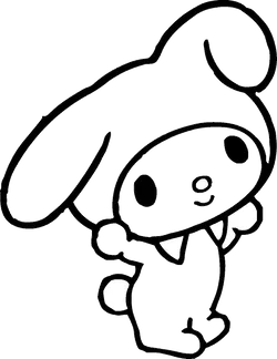 My Melody Outline Drawing PNG Image