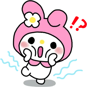 My Melody Surprised Expression PNG Image