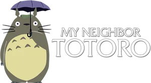 My Neighbor Totoro Character With Umbrella PNG Image