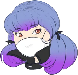 Mysterious Anime Characterwith Mask PNG Image