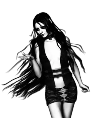 Mysterious_ Figure_in_ Black_and_ White PNG Image