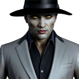 Mysterious Gambler Portrait PNG Image