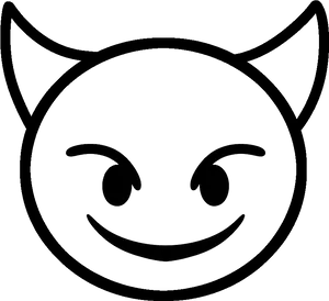 Mysterious Smiling Face Outline PNG Image